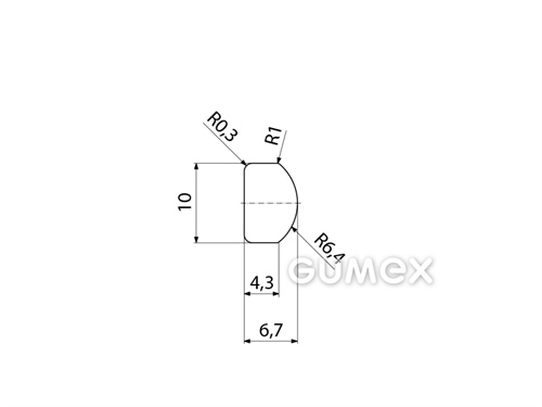 "D" Silikonprofil, 10x6,7/R6,4mm, 40°ShA, ISO 3302-1 E2, -60°C/+180°C, transparent, 
